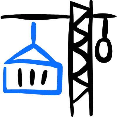 Oversea Shipment Container Lift 1 Icon from Freehand Duotone Set