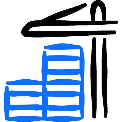 Oversea Shipment Crane Icon from Freehand Duotone Set