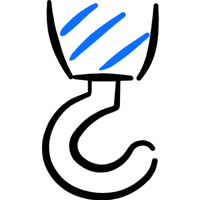 Oversea Shipment Crane Hook Icon from Freehand Duotone Set