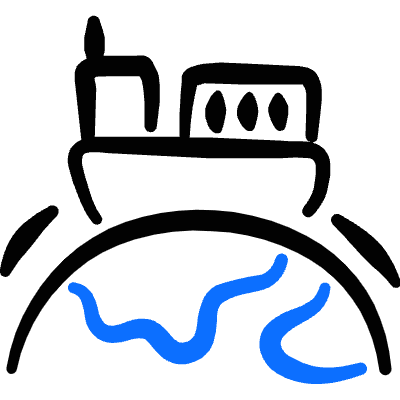 Oversea Shipment Global Boat Icon from Freehand Duotone Set