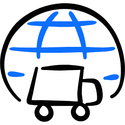 Oversea Shipment International Icon from Freehand Duotone Set