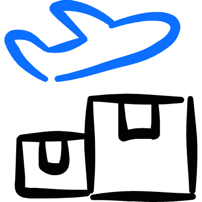 Oversea Shipment Plane Icon from Freehand Duotone Set