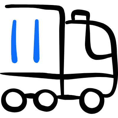 Oversea Shipment Truck Icon from Freehand Duotone Set