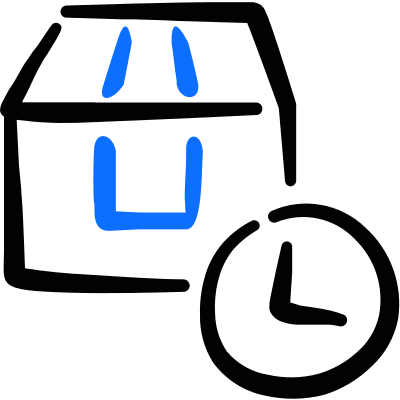 Shipment Management Clock Time Icon from Freehand Duotone Set