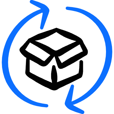 Shipment Management Package Sync Icon from Freehand Duotone Set