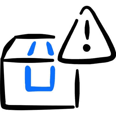 Shipment Management Warning Icon from Freehand Duotone Set
