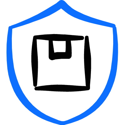 Shipment Package Protection Shield Icon from Freehand Duotone Set