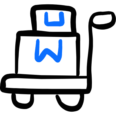 Warehouse Cart Package 1 Icon from Freehand Duotone Set