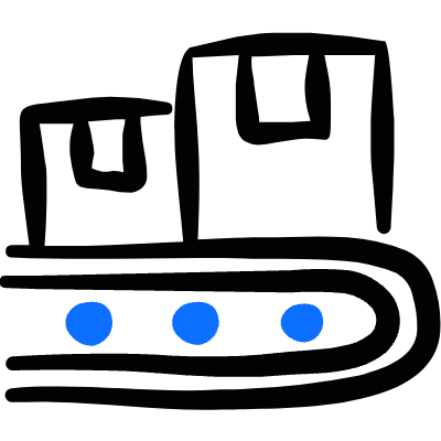 Warehouse Packages Conveyor Belt 1 Icon from Freehand Duotone Set