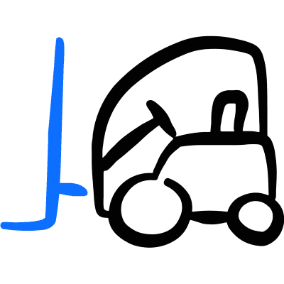 Warehouse Truck Forklift Icon from Freehand Duotone Set