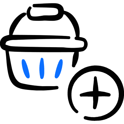 Shopping Basket Add Icon from Freehand Duotone Set