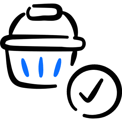 Shopping Basket Check Icon from Freehand Duotone Set
