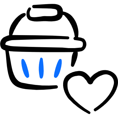 Shopping Basket Favorite Heart Icon from Freehand Duotone Set