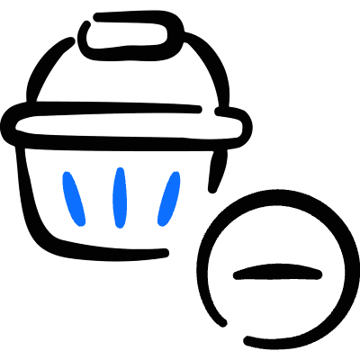 Shopping Basket Subtract Icon from Freehand Duotone Set