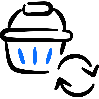 Shopping Basket Sync Icon from Freehand Duotone Set