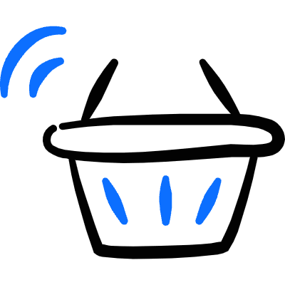 Shopping Basket Wireless Icon from Freehand Duotone Set