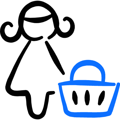 Shopping Basket Woman Icon from Freehand Duotone Set