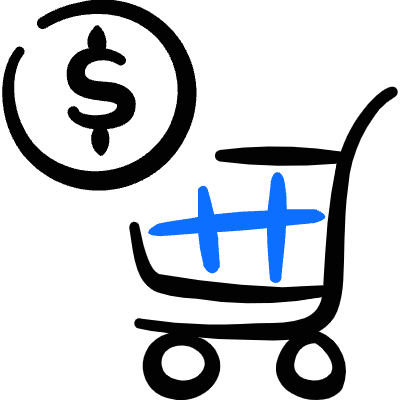 Shopping Cart Trolley Checkout Cash Icon from Freehand Duotone Set