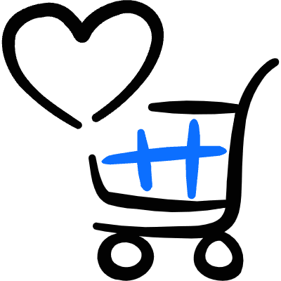 Shopping Cart Trolley Favorite Heart Icon from Freehand Duotone Set