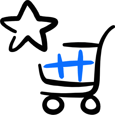 Shopping Cart Trolley Favorite Star Icon from Freehand Duotone Set