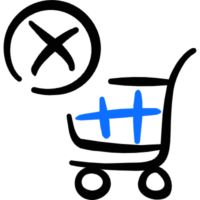 Shopping Cart Trolley Remove Icon from Freehand Duotone Set