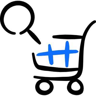 Shopping Cart Trolley Seach Icon from Freehand Duotone Set