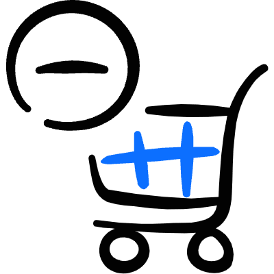 Shopping Cart Trolley Subtract Icon from Freehand Duotone Set