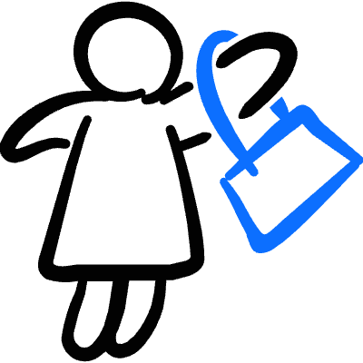 Shopping Cart Trolley Woman Icon from Freehand Duotone Set