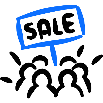Discount Sale Mob Icon from Freehand Duotone Set