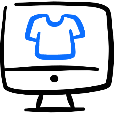 E Commerce Apparel Monitor Icon from Freehand Duotone Set