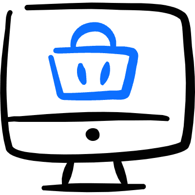 E Commerce Basket Monitor Icon from Freehand Duotone Set