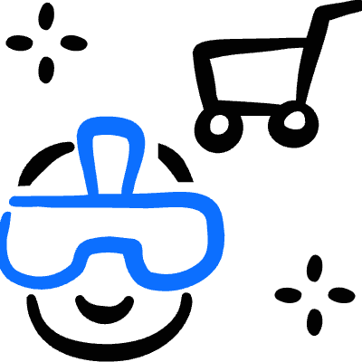 E Commerce Cart Vr Icon from Freehand Duotone Set