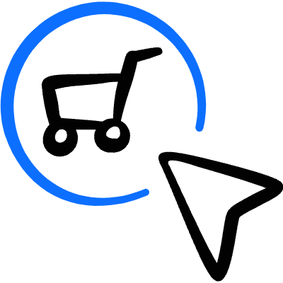 E Commerce Click Cart Icon from Freehand Duotone Set