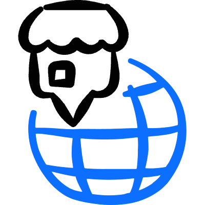 E Commerce Global Location Icon from Freehand Duotone Set