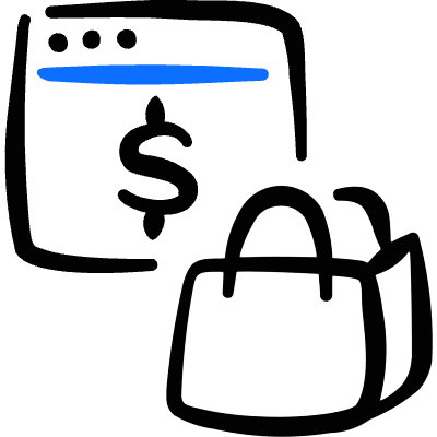 E Commerce Shopping Bag Browser Icon from Freehand Duotone Set