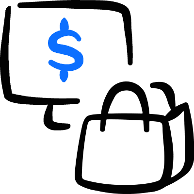 E Commerce Shopping Bag Monitor Icon from Freehand Duotone Set