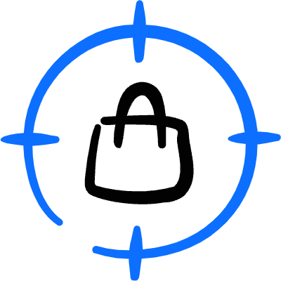 E Commerce Target Shopping Bag Icon from Freehand Duotone Set