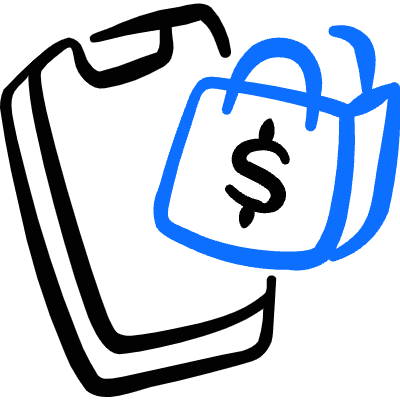 Mobile Shopping Bag Icon from Freehand Duotone Set