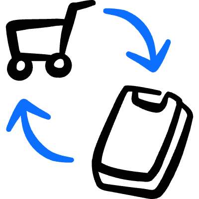 Mobile Shopping Cart Exchange Icon from Freehand Duotone Set