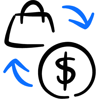 Shopping Bag Cash Back Icon from Freehand Duotone Set