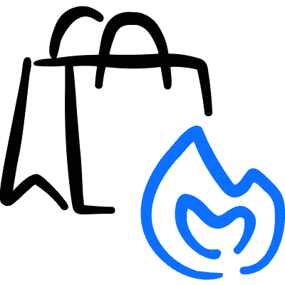 Shopping Bag Fire Hot Icon from Freehand Duotone Set