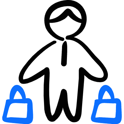 Shopping Bag Man Icon from Freehand Duotone Set