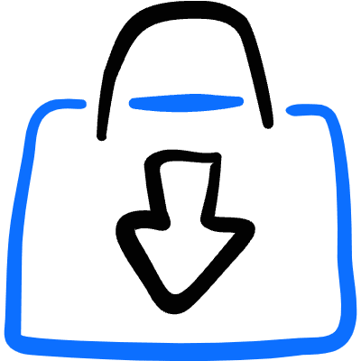 Shopping Bag Purse Download Icon from Freehand Duotone Set