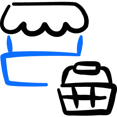 Shop Basket Icon from Freehand Duotone Set
