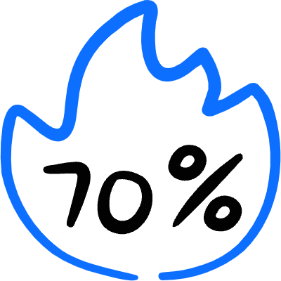 Discount 70 Percent Icon from Freehand Duotone Set