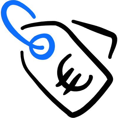 Tag Euro Price Icon from Freehand Duotone Set
