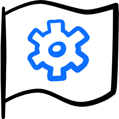 Flag Plain Settings Icon from Freehand Duotone Set