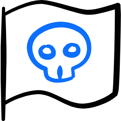 Flag Plain Skull Icon from Freehand Duotone Set