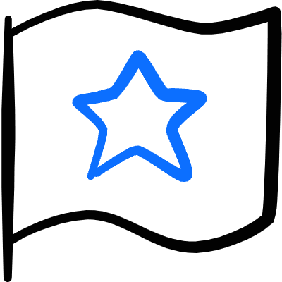Flag Plain Star Icon from Freehand Duotone Set