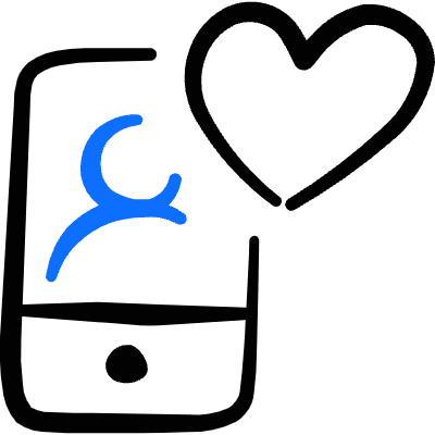 Love It Phone Icon from Freehand Duotone Set